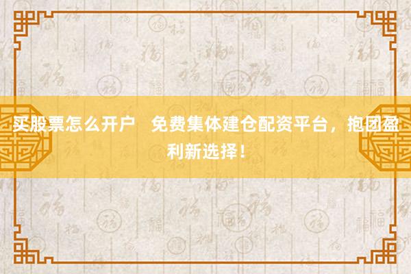 买股票怎么开户   免费集体建仓配资平台，抱团盈利新选择！