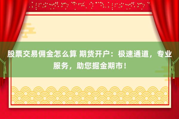 股票交易佣金怎么算 期货开户：极速通道，专业服务，助您掘金期市！