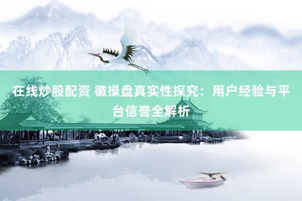 在线炒股配资 徽操盘真实性探究：用户经验与平台信誉全解析
