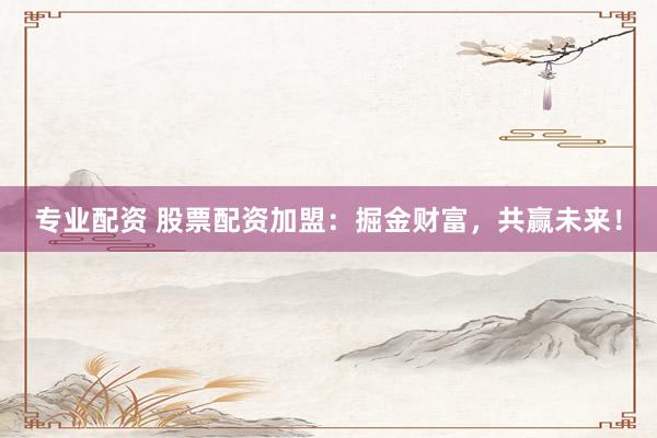 专业配资 股票配资加盟：掘金财富，共赢未来！