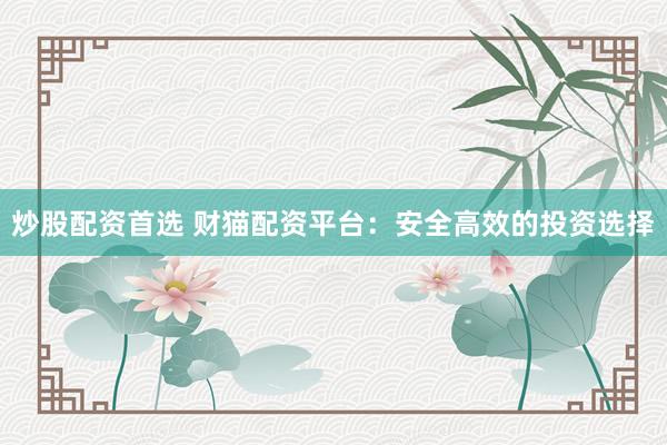 炒股配资首选 财猫配资平台：安全高效的投资选择