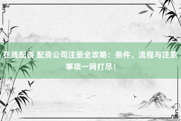 在线配资 配资公司注册全攻略：条件、流程与注意事项一网打尽！