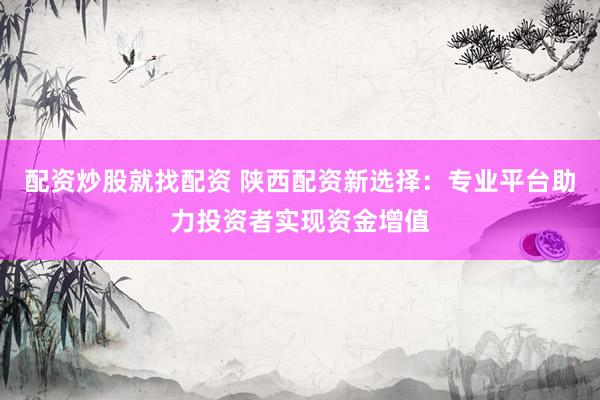配资炒股就找配资 陕西配资新选择：专业平台助力投资者实现资金增值