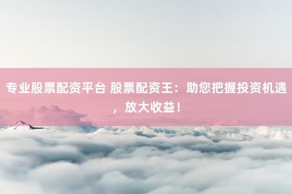 专业股票配资平台 股票配资王：助您把握投资机遇，放大收益！